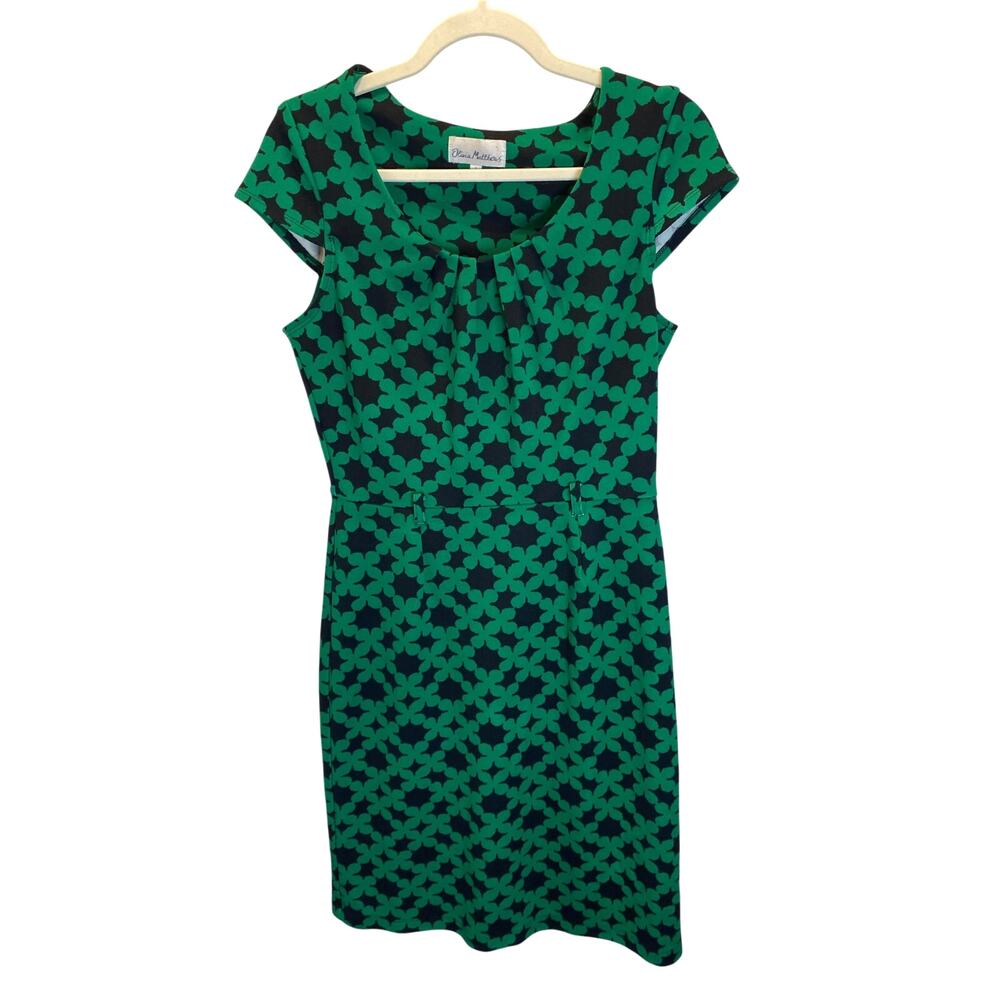 Green Retro Fitted Work Wear Professional Olivia Matthew Dress 8